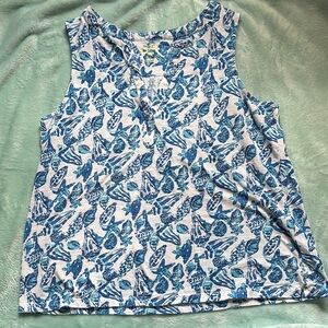 Lilly Pulitzer Blue she’ll Print Sleeveless Top